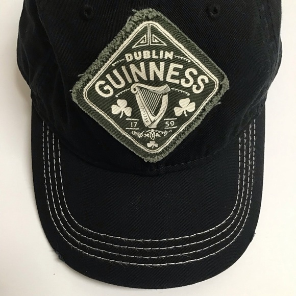Guinness Beer Hat 1759 Dublin Ireland Harp Patch Strapback Cap 100% Cotton Irish - Picture 2 of 11